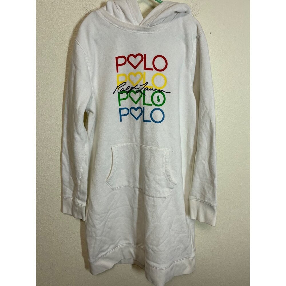 Polo Ralph Lauren Hoodie Sweatshirt Dress Casual Girls Size Large (12/14)